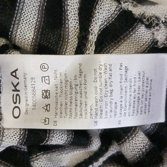 Oska Lagenlook Linen Blend Knit Tank Top, Black White, Size M - Picture 6 of 8